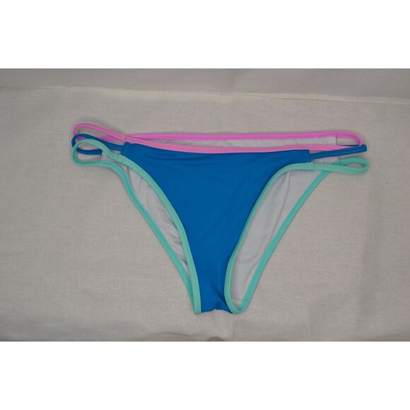 Victoria's Secret Women's Small Blue Strappy Cheeky Bikini Bottom - Picture 1 of 10